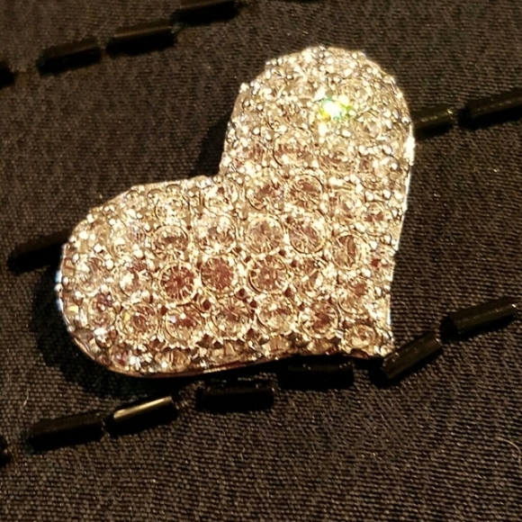 Swarovski Signed Heart Rhinestone Vintage Pin - Picture 6 of 10
